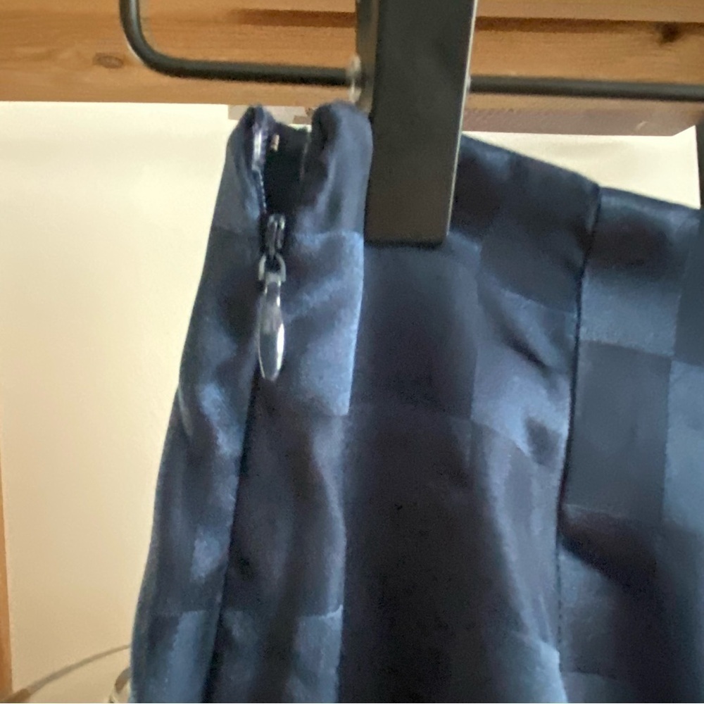 Urban Outfitters Blue Checkered Satin High Waisted Wide Leg Pants 0 - Picture 8 of 16